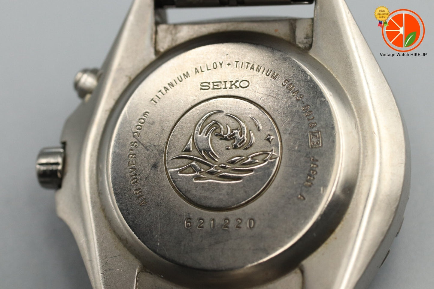 *Exc+4* Vintage SEIKO AGS TITANIUM SCUBA 200m 5M43-0010 Quartz Blue Mens Watch