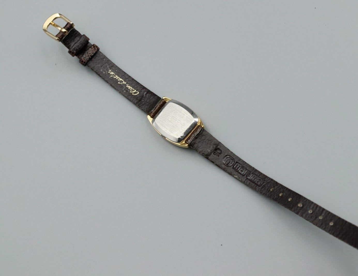 *N MINT* Vintage OMEGA De Ville Cal.1350 Quartz Gold Dial Rectangle Women Watch