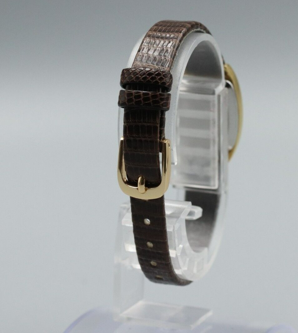 *N MINT* Vintage OMEGA De Ville Cal.1350 Quartz Gold Dial Rectangle Women Watch