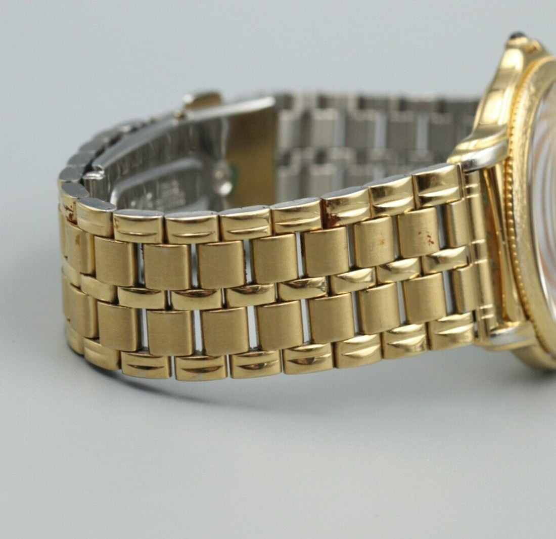 Rare *Exc+5* Vintage SEIKO DOLCE GOLDEN BRIDGE 8N41-6180 Quartz Gold Mens Watch