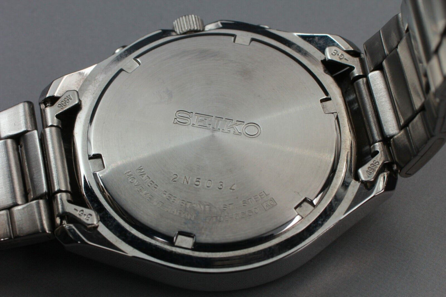 *N MINT* Vintage SEIKO Chronograph 7T92-0CC0 Panda White Dial Quartz Mens Watch