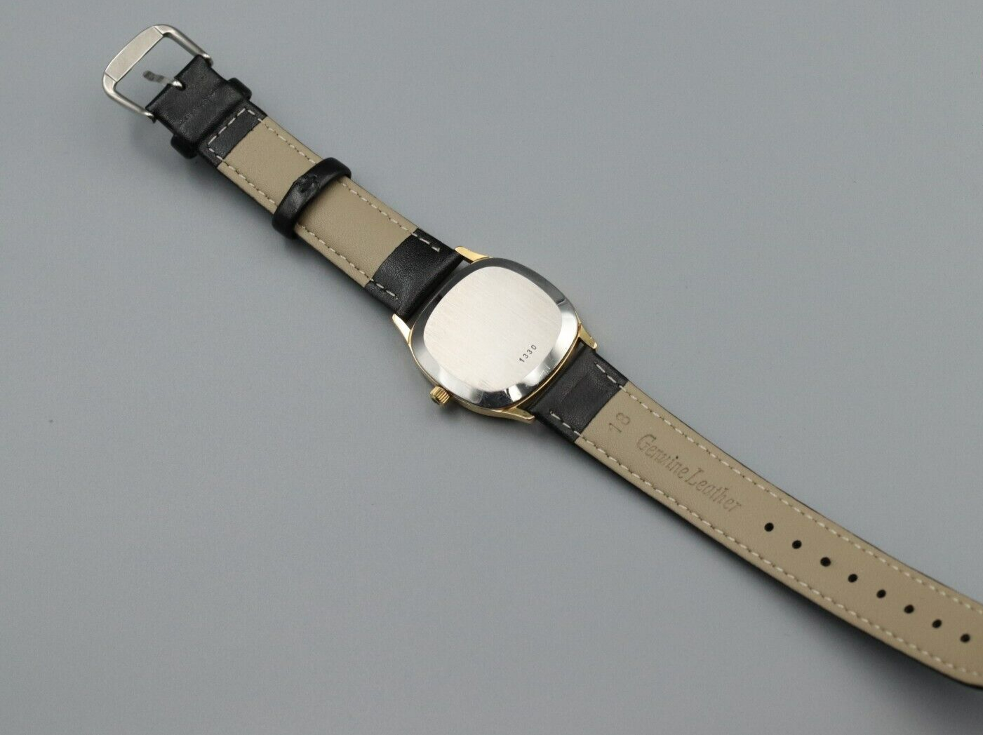 *Exc+5* Vintage OMEGA De Ville Cal.1330 Quartz Gold Dial Square Mens Watch