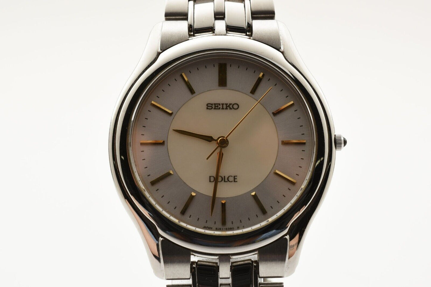Near MINT Seiko Dolce 8J41-6030 silver Mens Vintage Watch From JAPAN
