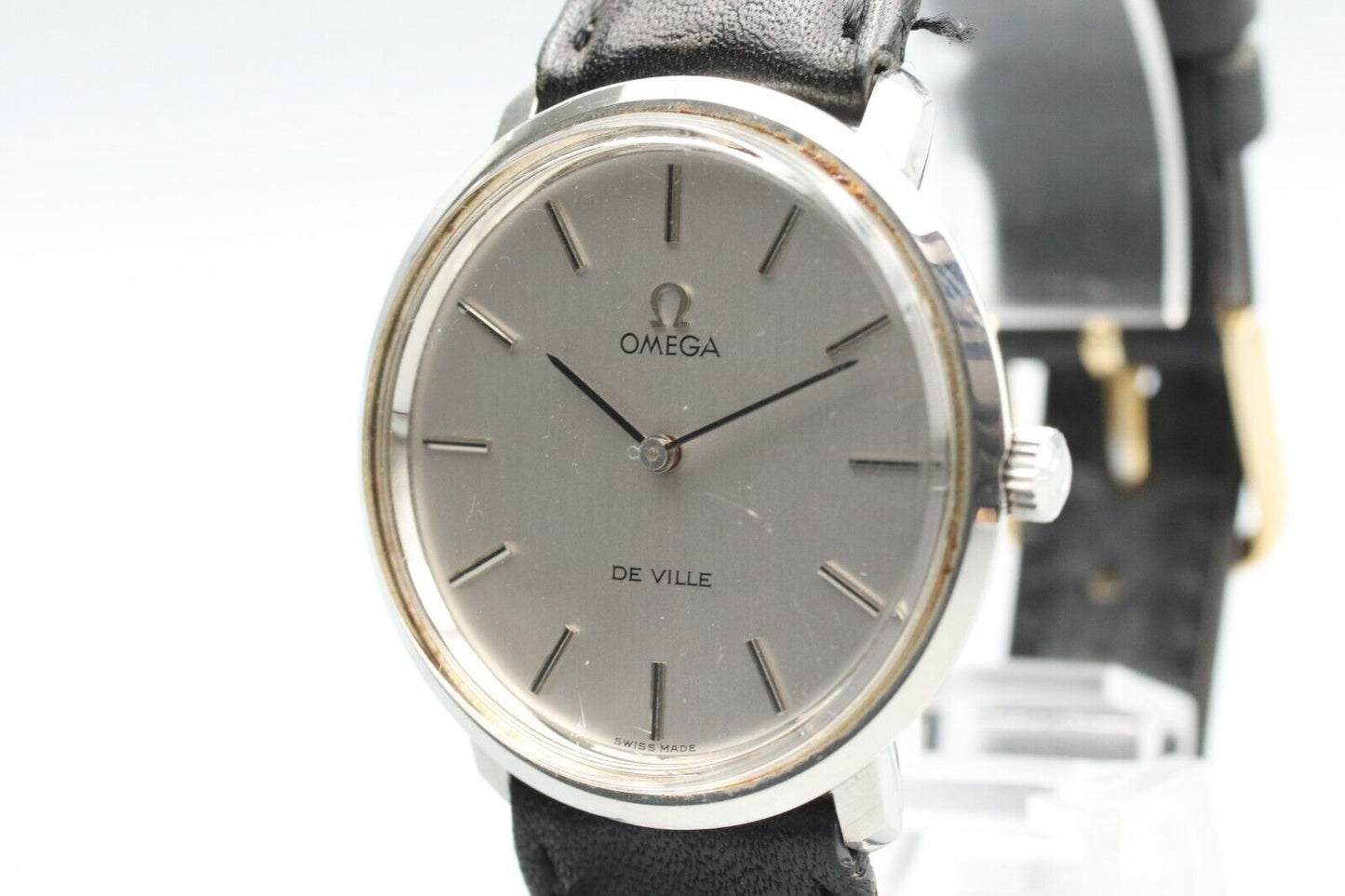 *N MINT* Vintage OMEGA De Ville TOOL 104 Manual Winding Silver Dial Mens Watch