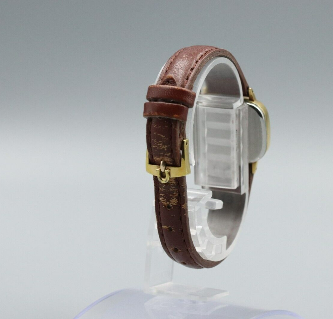 *NEAR MINT* Vintage OMEGA Cal.625 Hand Winding Gold Dial Rectangle Women Watch