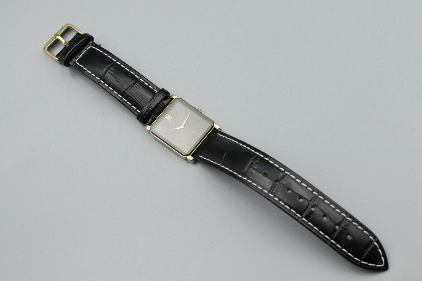 *Exc+5* Vintage SEIKO Dolce 7730-5040 Quartz Black Dial Tank Mens Watch JAPAN