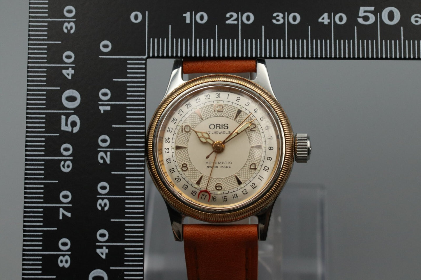 *NEAR MINT* ORIS 7400 Big Crown Pointer Date Gold Automatic 32mm Watch JAPAN