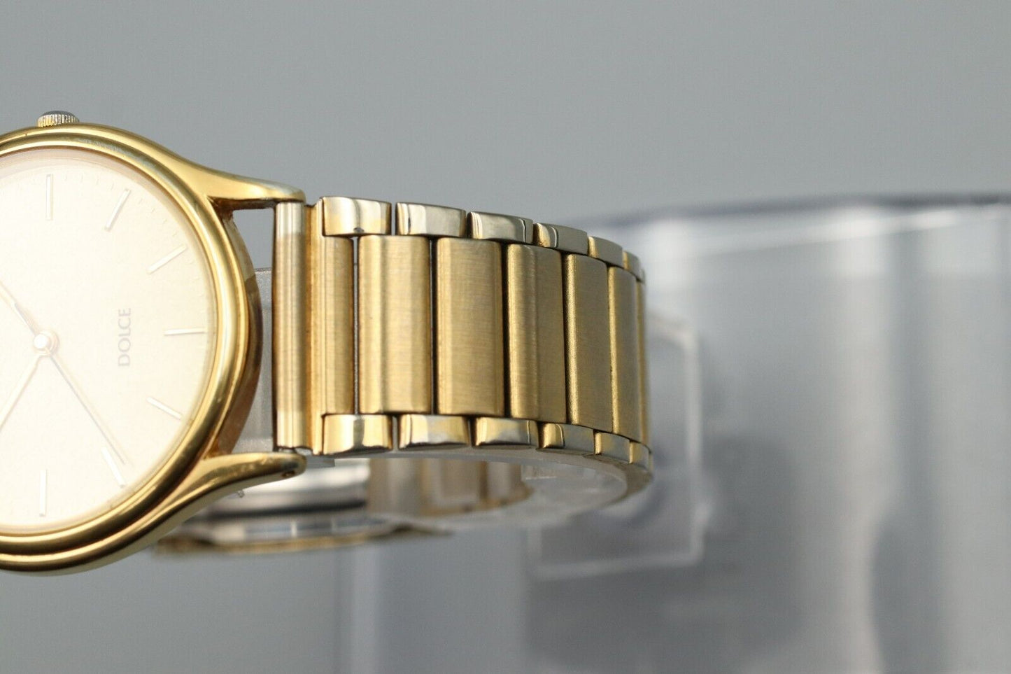 *MINT* Vintage SEIKO Dolce 8J41-6100 Quartz Gold Dial Round Mens Watch JAPAN