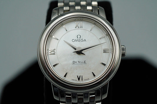 N MINT 1987 OMEGA De Ville Cal.1376 Ref.595.1037 Qz White 25mm Women Watch