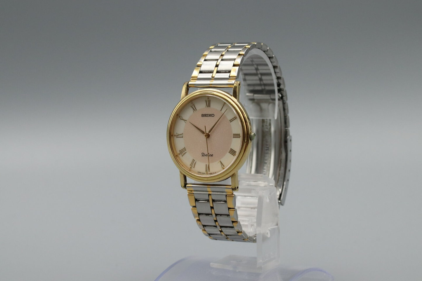 New Batt*Exc+5* Vintage SEIKO Dolce 8N41-7030 Quartz White Dial Round Mens Watch
