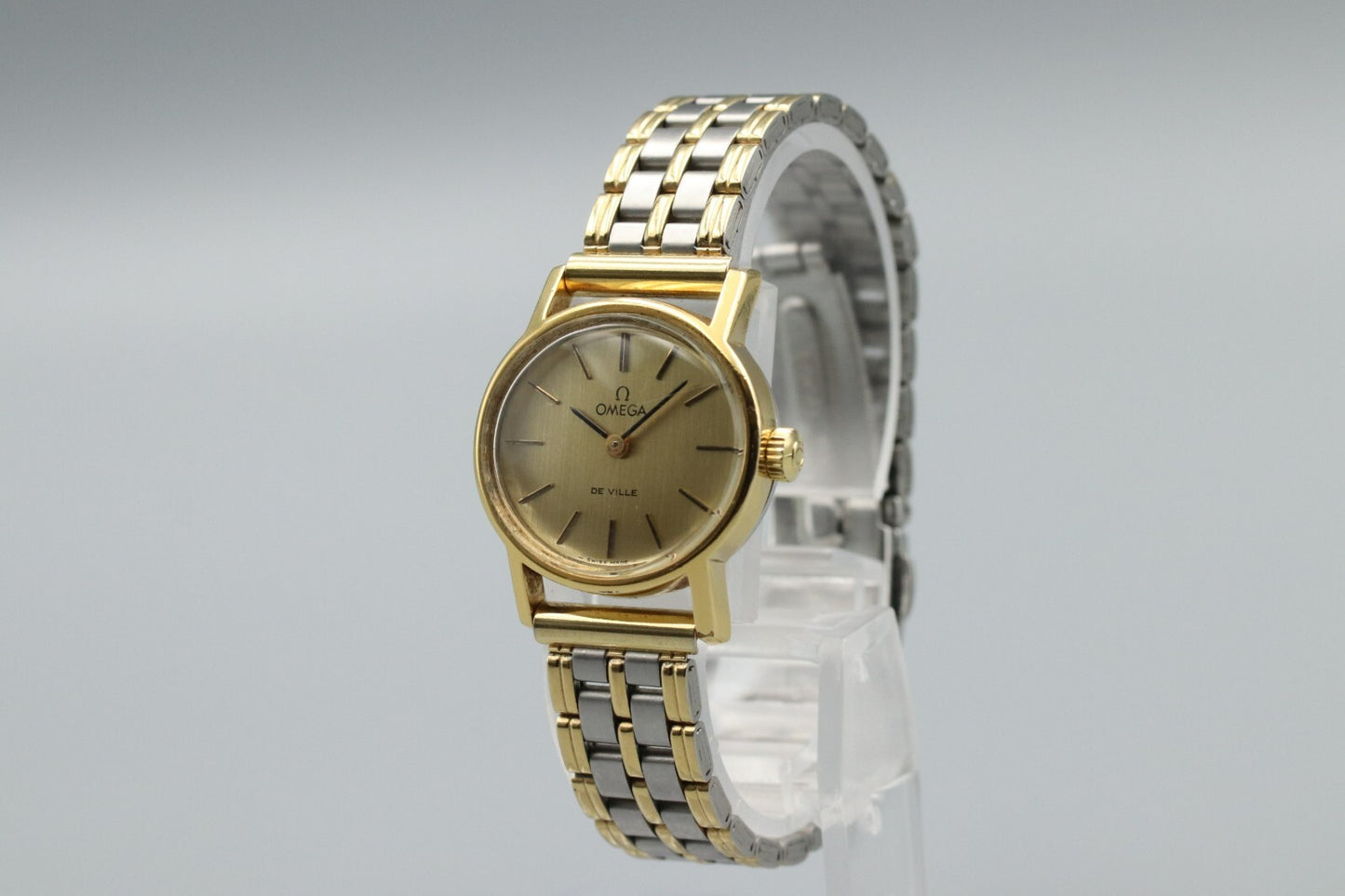 *N MINT* Vintage OMEGA De Ville Cal.625 Hand Winding Gold Dial Round Women Watch