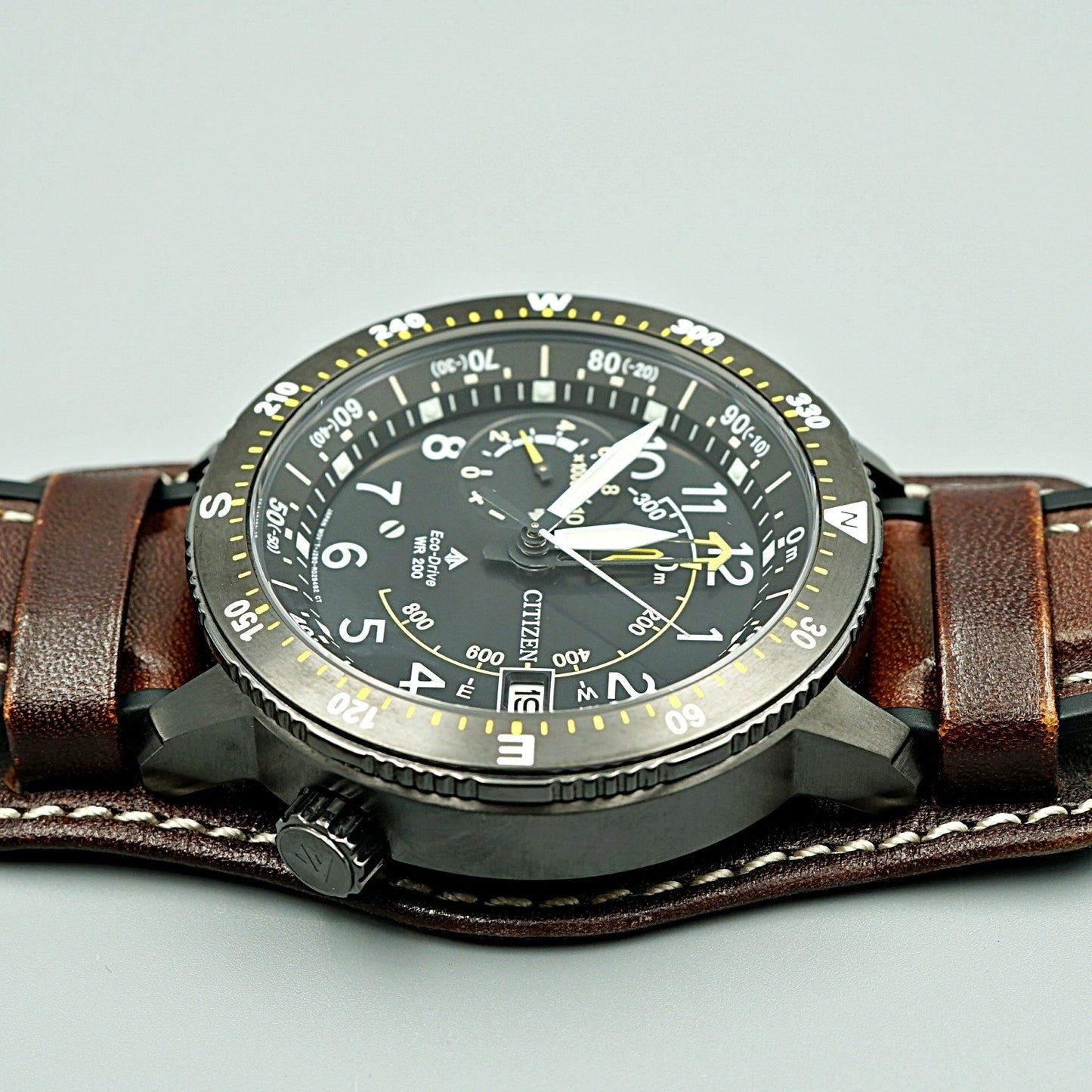 TOP MINT Citizen QZ J280-R013581 Solar Promaster Date Black Mens Wristwatch JP