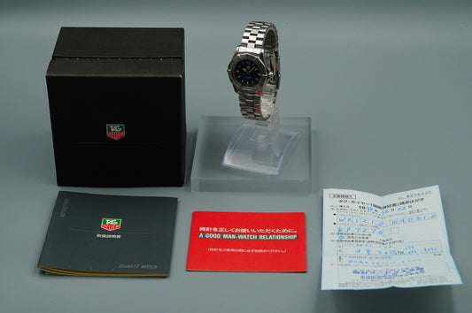 N MINT Vintage 1990s TAG HEUER Professional WK1213 Qz Blue Round 34mm Mens Watch