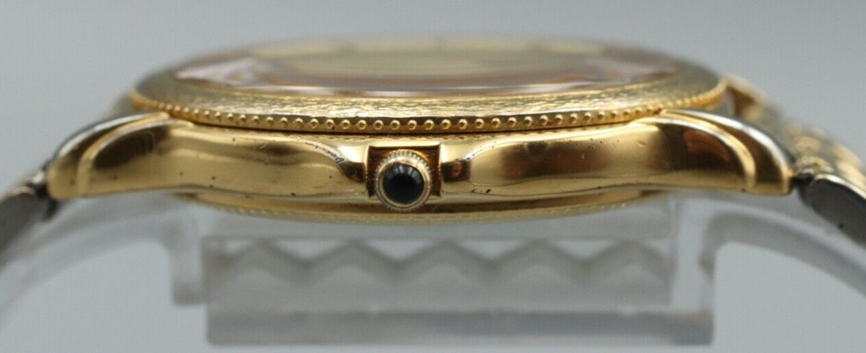 Rare *Exc+5* Vintage SEIKO DOLCE GOLDEN BRIDGE 8N41-6180 Quartz Gold Mens Watch