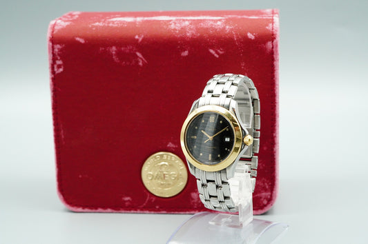 *Exc+5* Vintage 1990s OMEGA Seamaster Cal.1438 196.1501 Qz Black 36mm Mens Watch