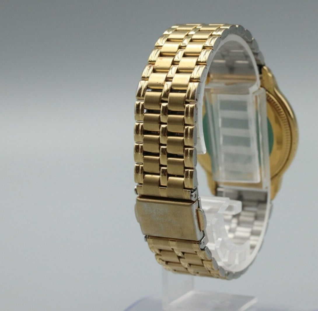 Rare *Exc+5* Vintage SEIKO DOLCE GOLDEN BRIDGE 8N41-6180 Quartz Gold Mens Watch