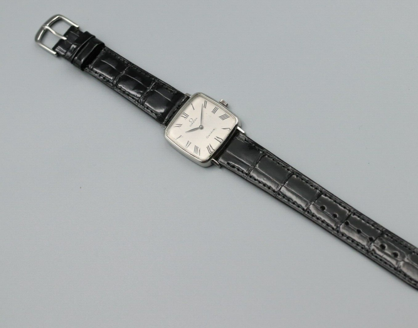 *Exc+5* Vintage OMEGA Geneve Cal.625 Hand Winding Silver Dial Square Women Watch