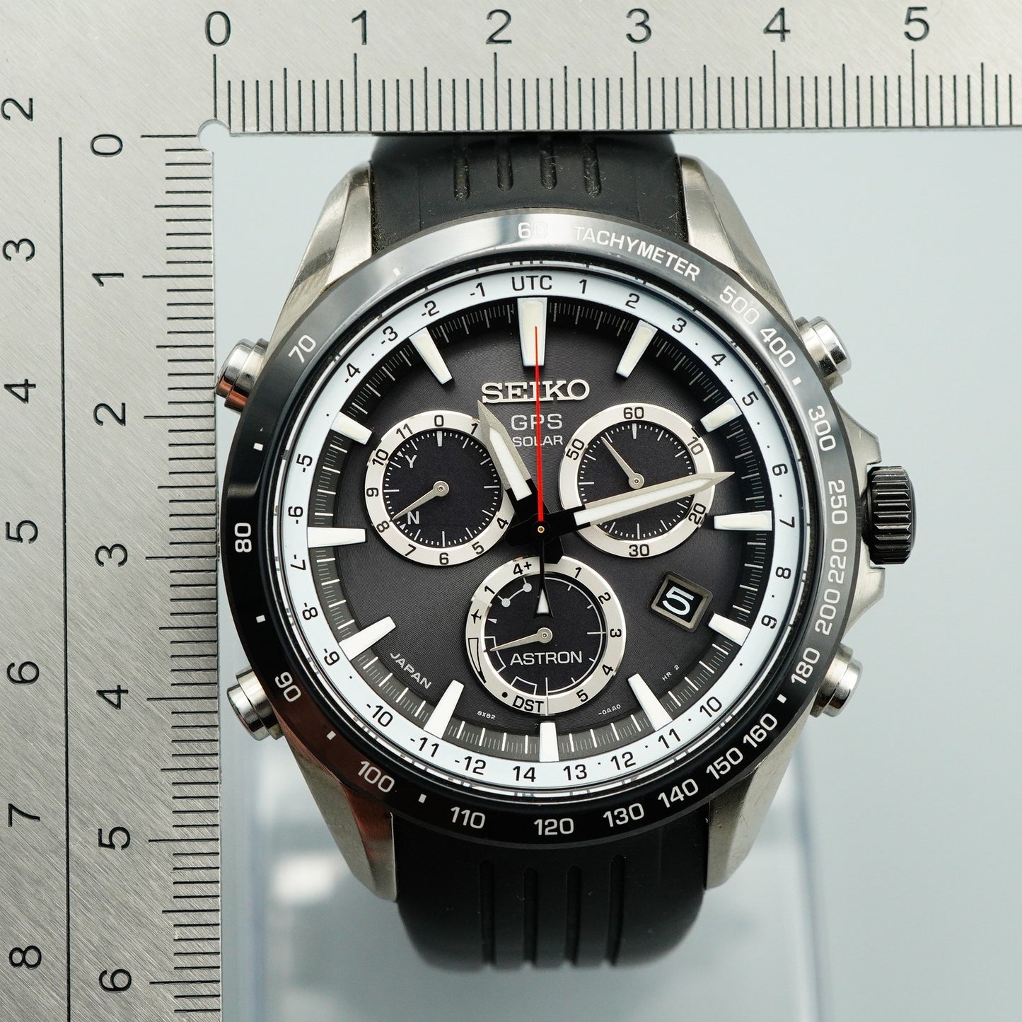 *Exc+5 in Box* SEIKO ASTRON 8X82-0AC0 Solar Black Dial Round 45 mm Mens Watch