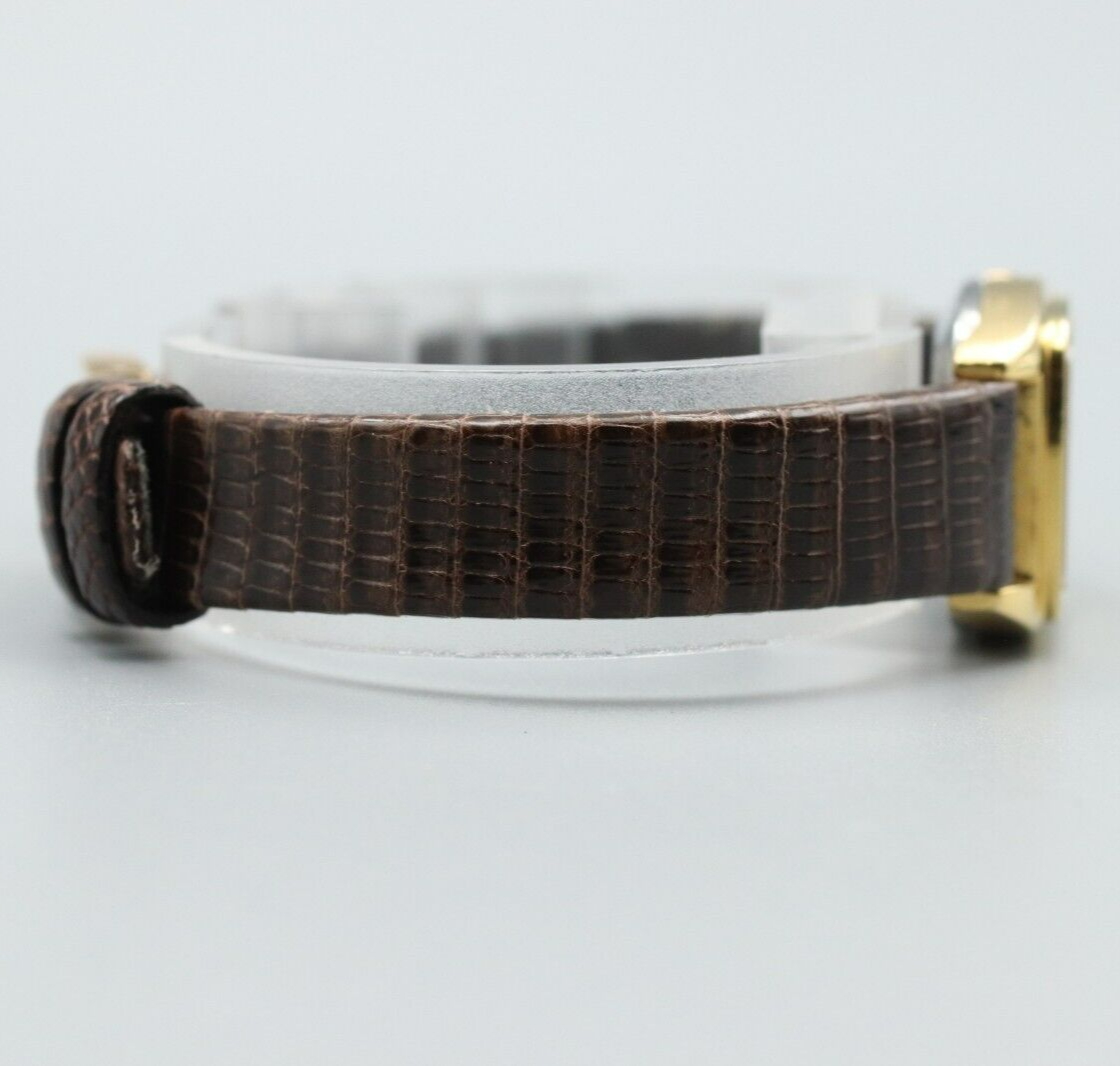 *N MINT* Vintage OMEGA De Ville Cal.1350 Quartz Gold Dial Rectangle Women Watch