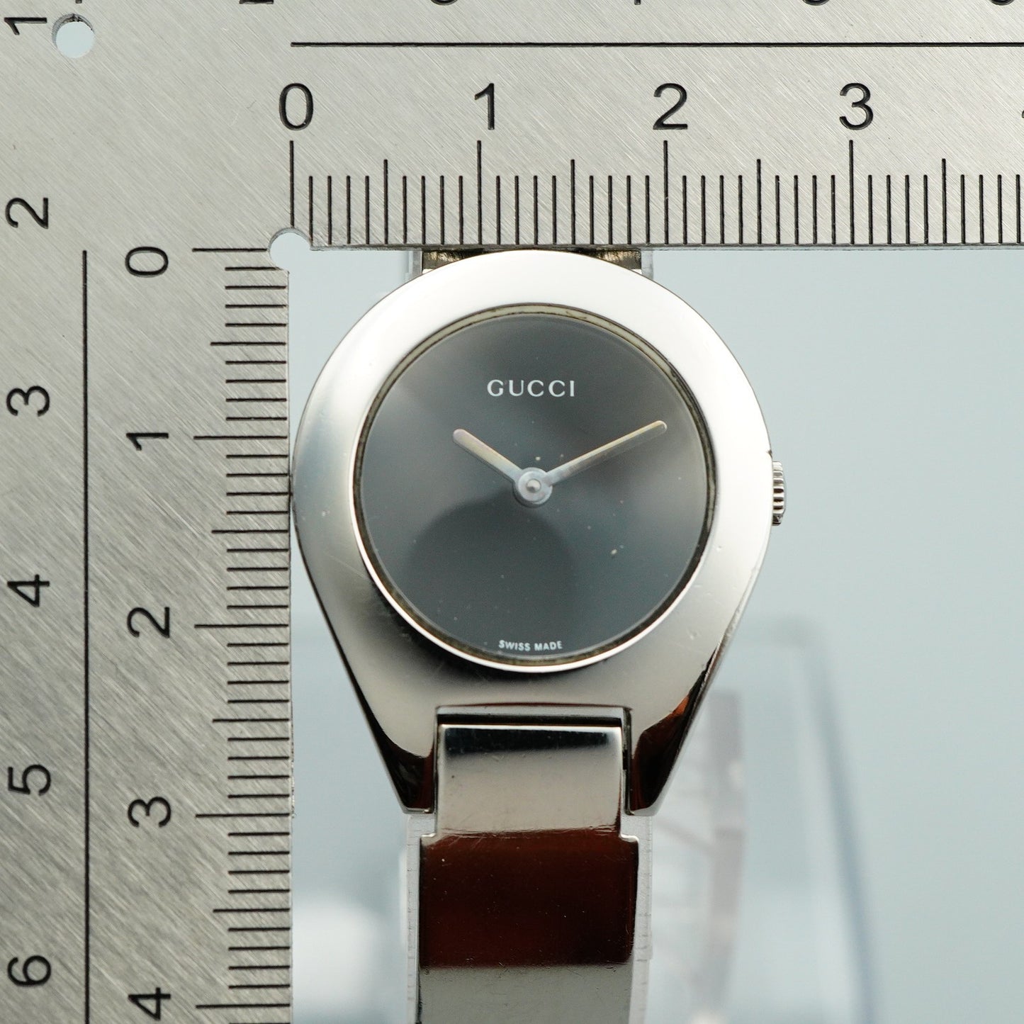 *Exc+5* GUCCI 6700L Quartz Black Dial Round 26mm Women,Ladies Watch