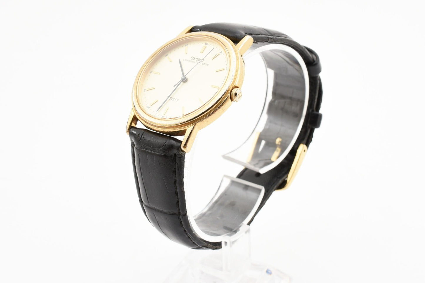 *Exc+5* Vintage SEIKO Spirt 5S21-6000 Sweeping Second Quartz Dress Mens Watch
