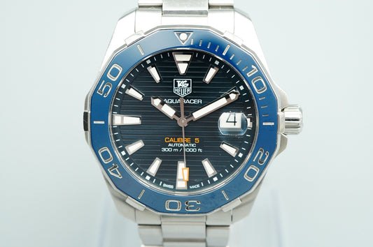 *NEAR MINT* TAG HEUER Aquaracer WAY2110 Automatic Blue Round 41mm Mens Watch