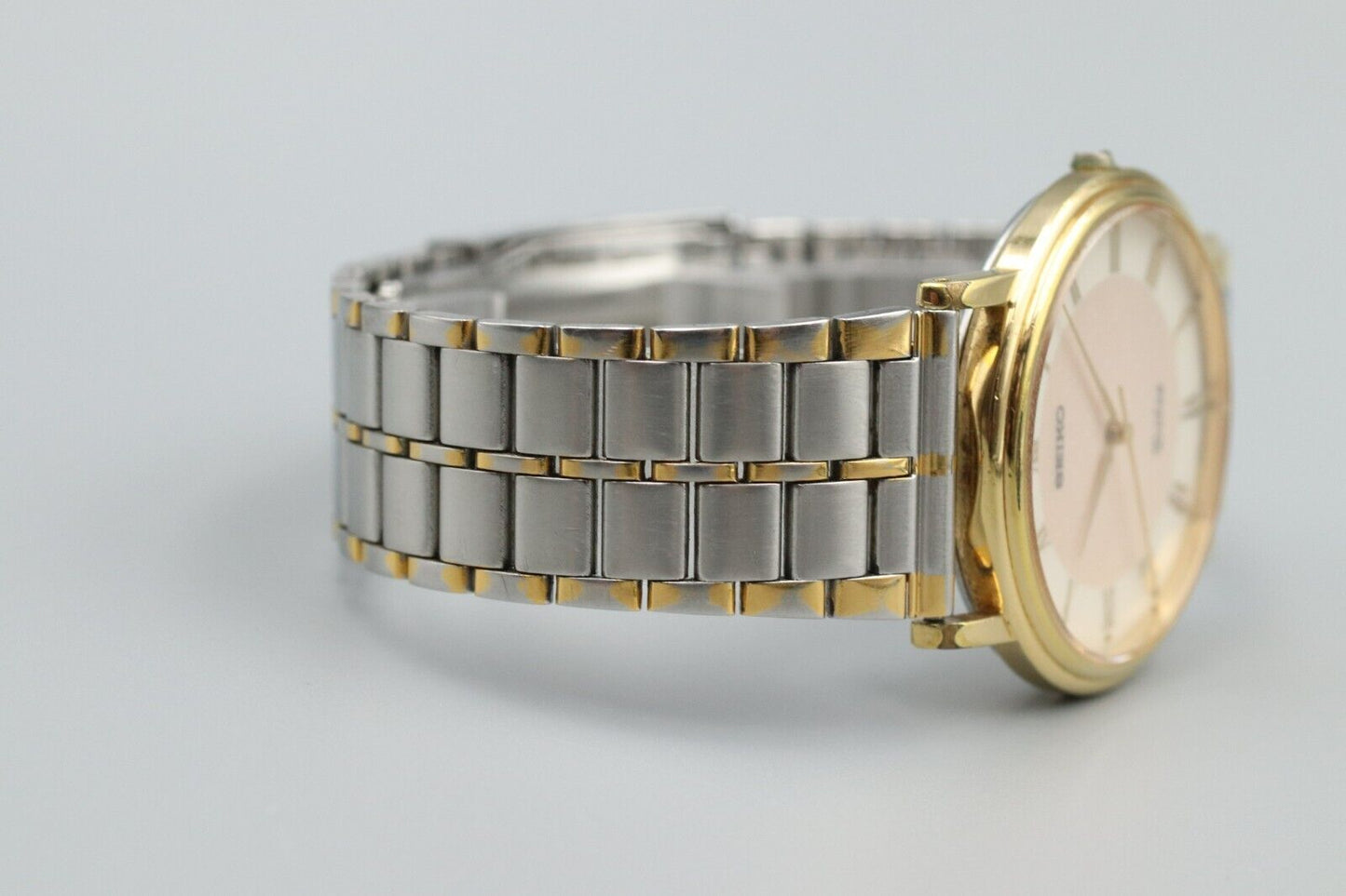 New Batt*Exc+5* Vintage SEIKO Dolce 8N41-7030 Quartz White Dial Round Mens Watch