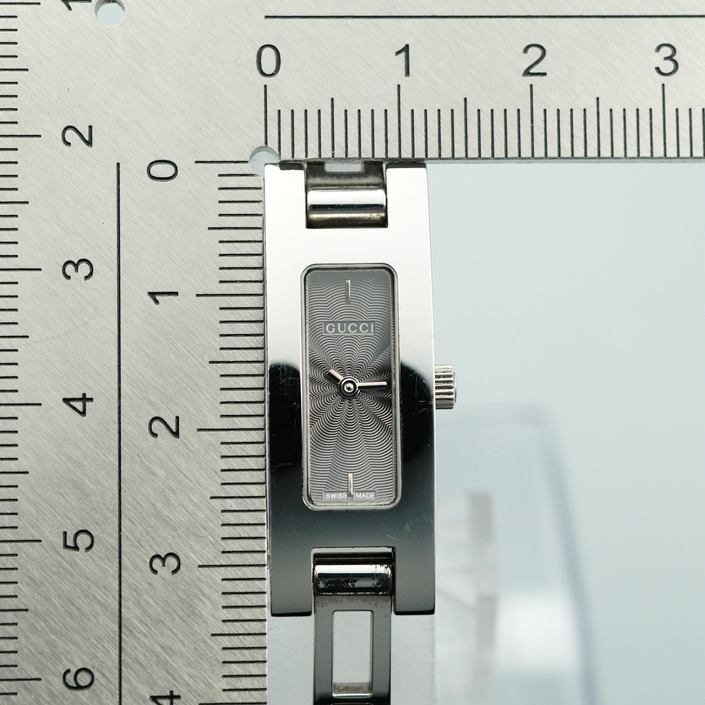 *Exc+5* GUCCI 3900L Quartz Silver Dial Rectangle 12mm Women,Ladies Watch