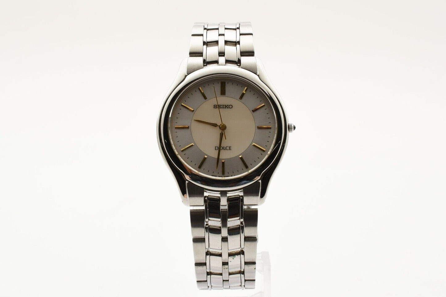 Near MINT Seiko Dolce 8J41-6030 silver Mens Vintage Watch From JAPAN