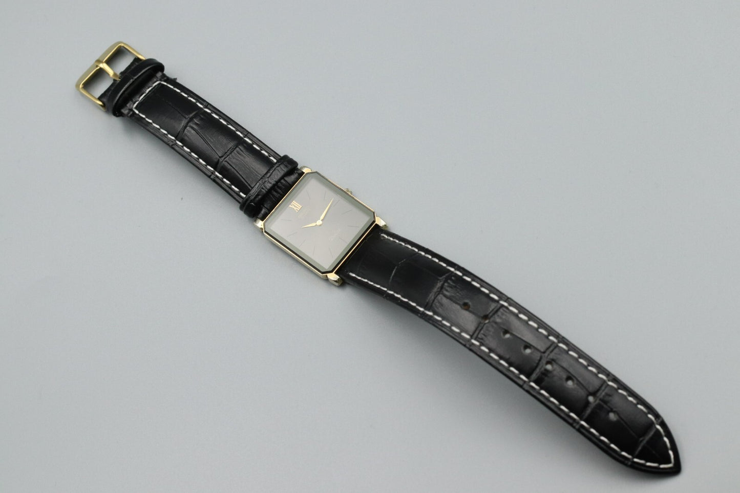 *Exc+5* Vintage SEIKO Dolce 7730-5040 Quartz Black Dial Tank Mens Watch JAPAN