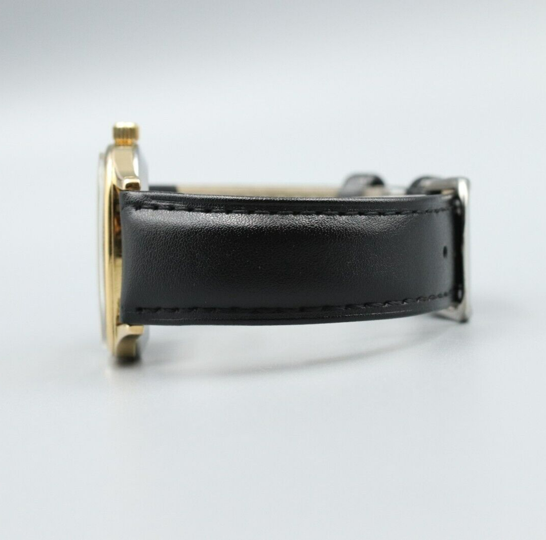 *Exc+5* Vintage OMEGA De Ville Cal.1330 Quartz Gold Dial Square Mens Watch