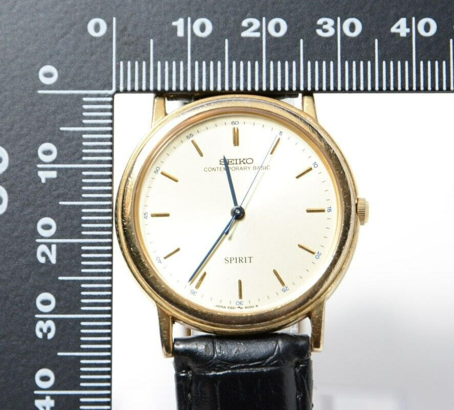 *Exc+5* Vintage SEIKO Spirt 5S21-6000 Sweeping Second Quartz Dress Mens Watch