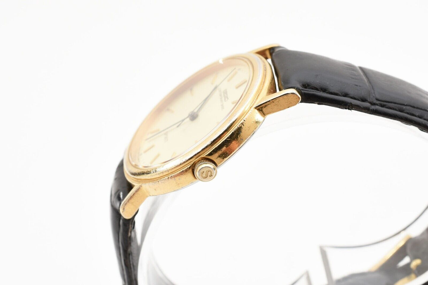 *Exc+5* Vintage SEIKO Spirt 5S21-6000 Sweeping Second Quartz Dress Mens Watch