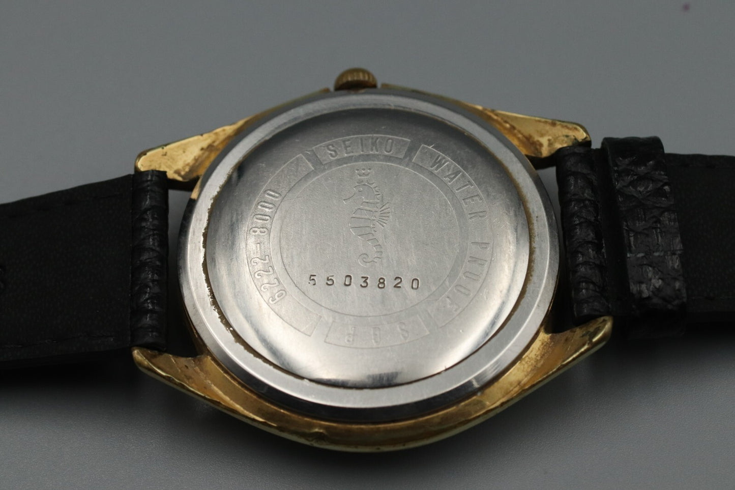 *Exc+4* Vintage SEIKO Skyliner 6222-8000 Hand Winding Gold Dial Date Mens Watch