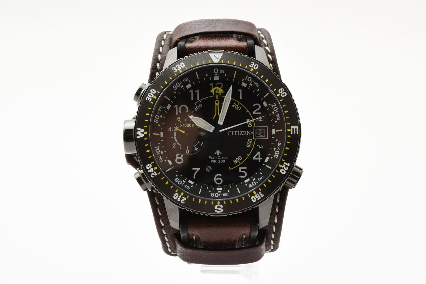 TOP MINT Citizen QZ J280-R013581 Solar Promaster Date Black Mens Wristwatch JP