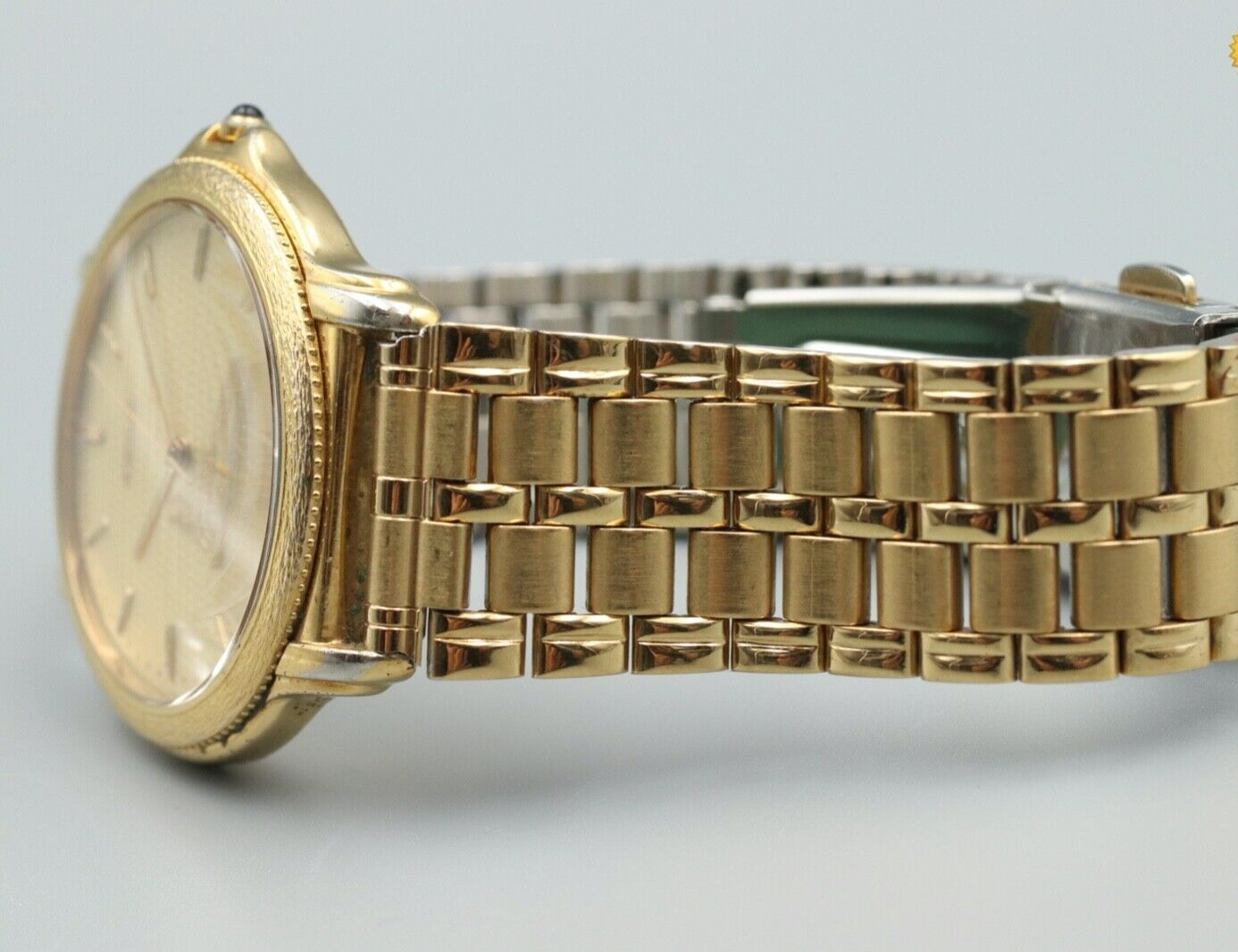 Rare *Exc+5* Vintage SEIKO DOLCE GOLDEN BRIDGE 8N41-6180 Quartz Gold Mens Watch