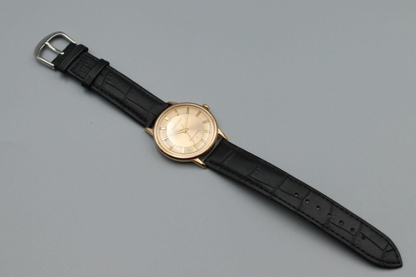 *Exc+5* Vintage SEIKO Crown J15003 Hand Winding Gold Dial 21J Round Mens Watch