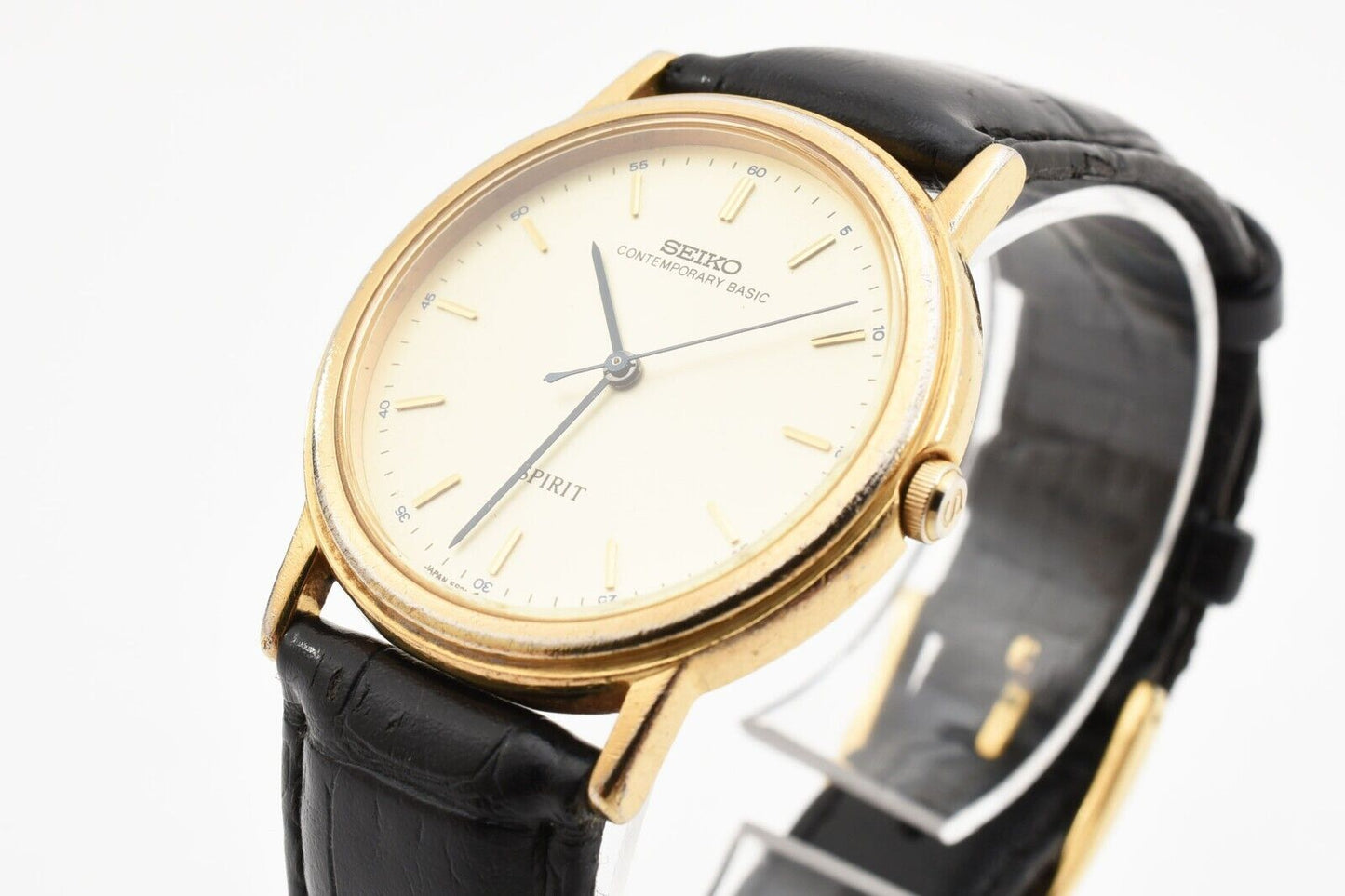 *Exc+5* Vintage SEIKO Spirt 5S21-6000 Sweeping Second Quartz Dress Mens Watch