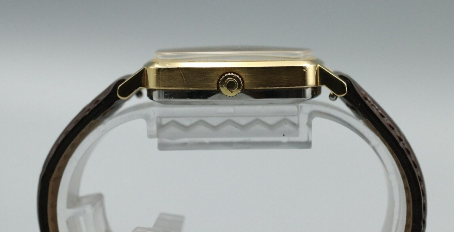 *NEAR MINT* Vintage OMEGA De Ville Cal.1012 Automatic Gold Dial Date Mens Watch