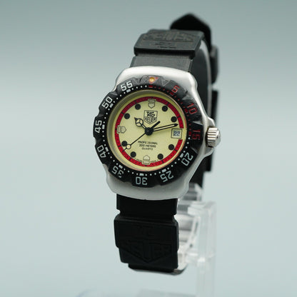 *Exc+5* Vintage TAG HEUER Professional 371.508 Qz Cream Round 28mm Women Watch