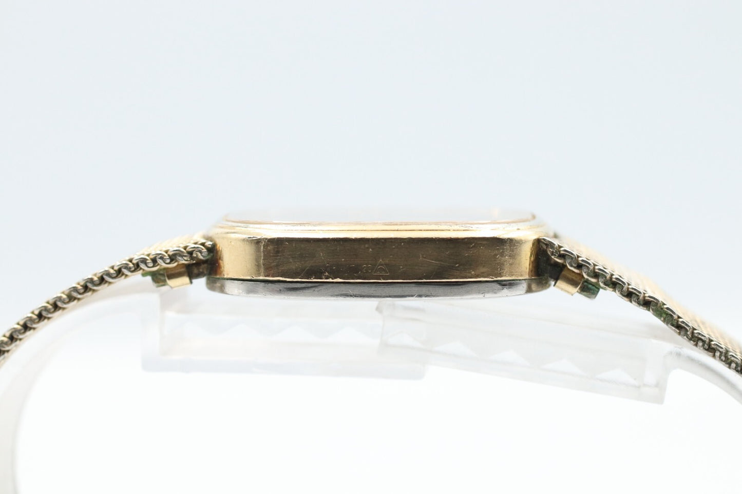 *Exc+4* Vintage OMEGA De Ville Cal.1330 Quartz Gold Dial Rectangle Women Watch