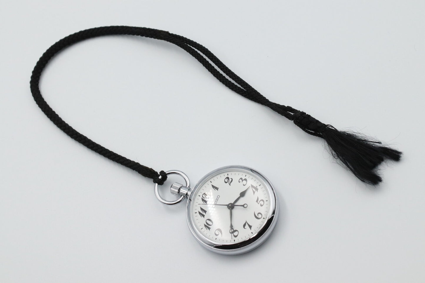 *Exc+5* Vintage SEIKO 7C11-0010 Quartz White Dial Round 50mm Mens Watch JAPAN