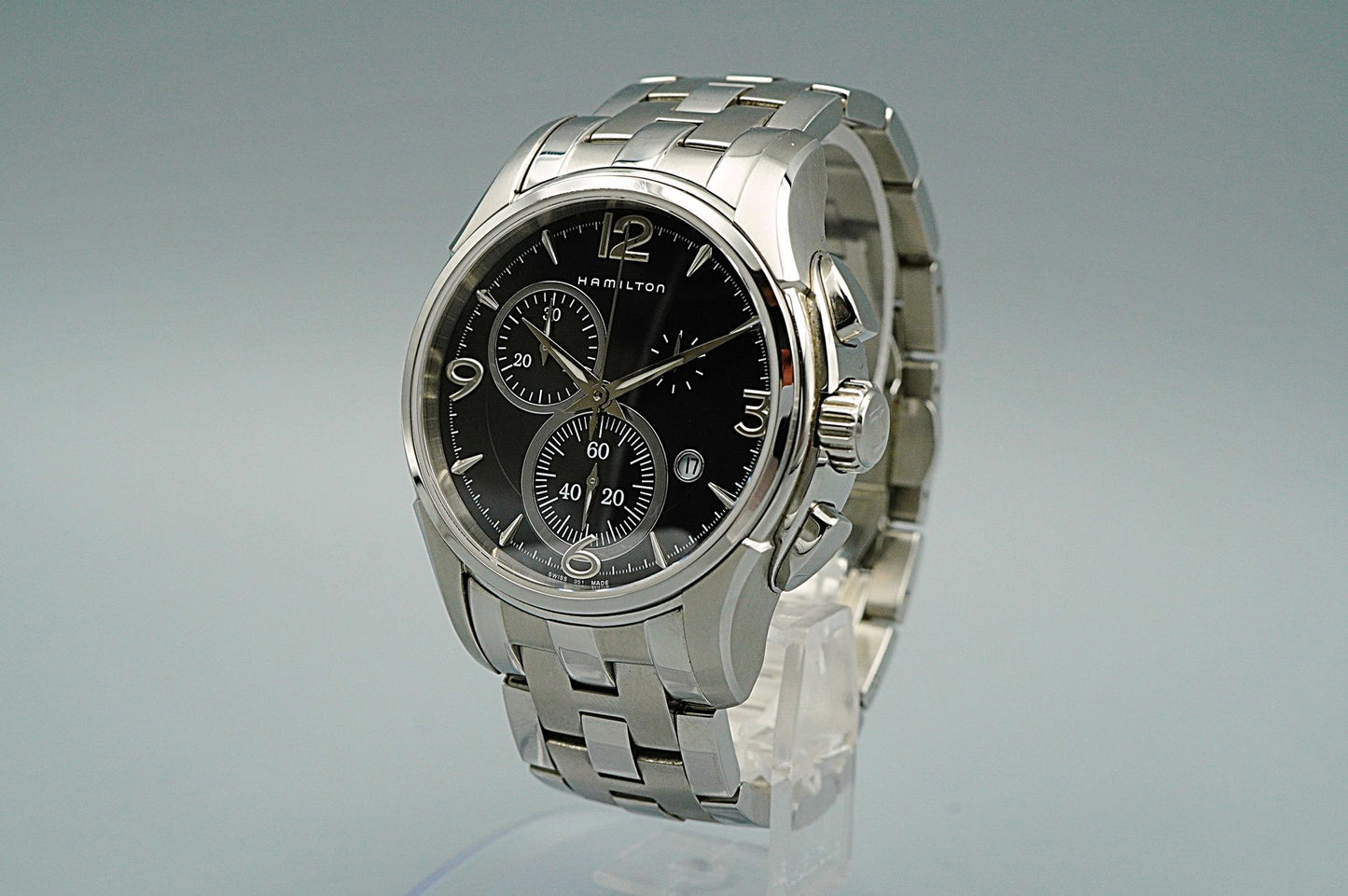 *NEAR MINT* Vintage HAMILTON Jazzmaster H326120 Quartz Black 43mm Mens Watch