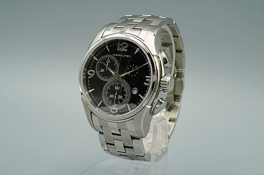 *NEAR MINT* Vintage HAMILTON Jazzmaster H326120 Quartz Black 43mm Mens Watch