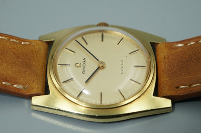 N MINT Vintage 1970 OMEGA De Ville Cal.620 Hand Wind Gold Round 32mm Mens Watch