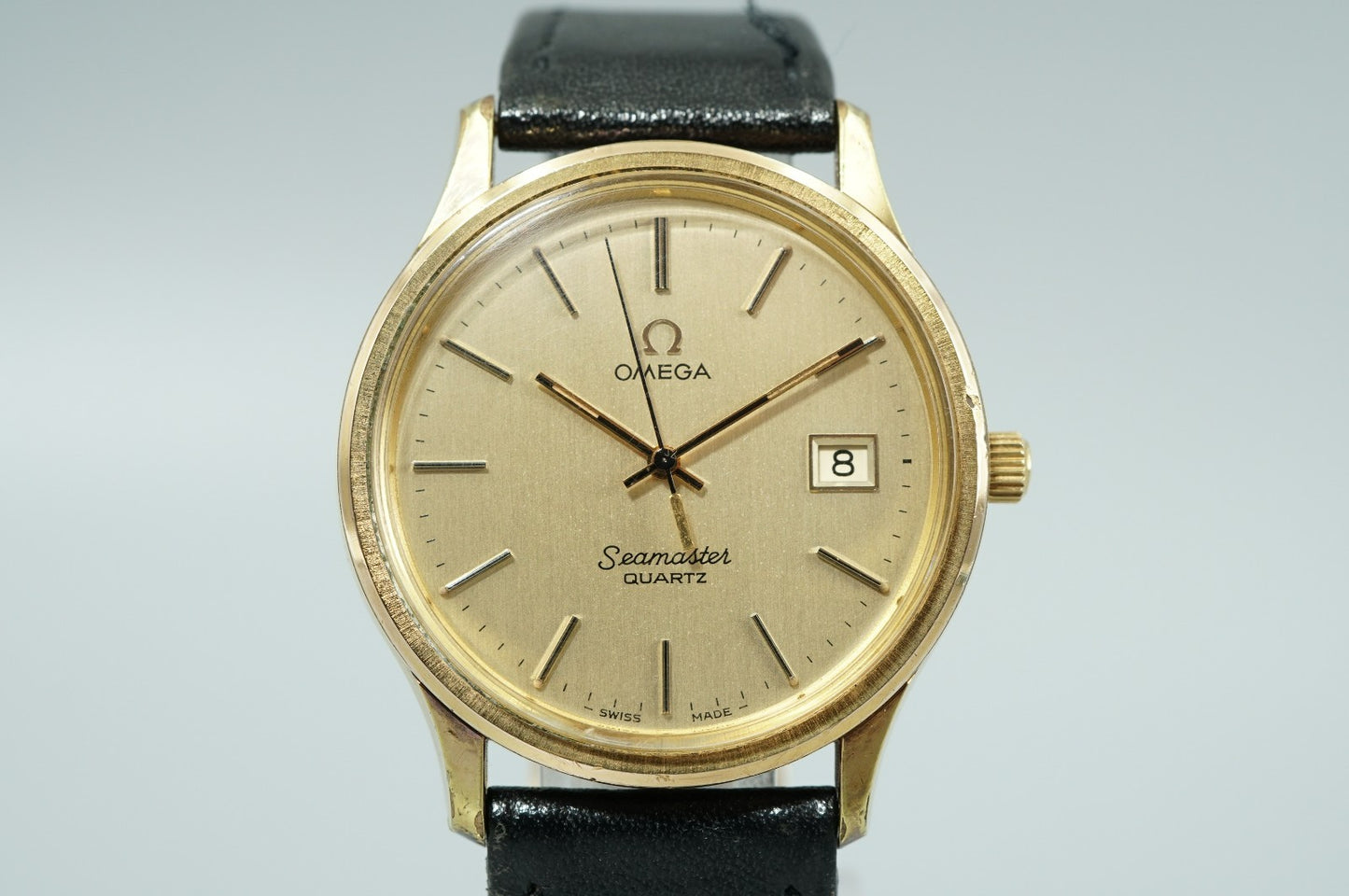 *Exc+5* Vintage 1976 OMEGA Seamaster Cal.1342 Quartz Gold Round 36mm Mens Watch