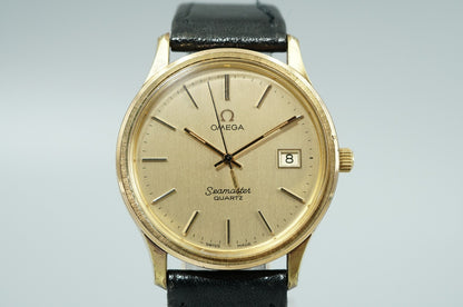 *Exc+5* Vintage 1976 OMEGA Seamaster Cal.1342 Quartz Gold Round 36mm Mens Watch