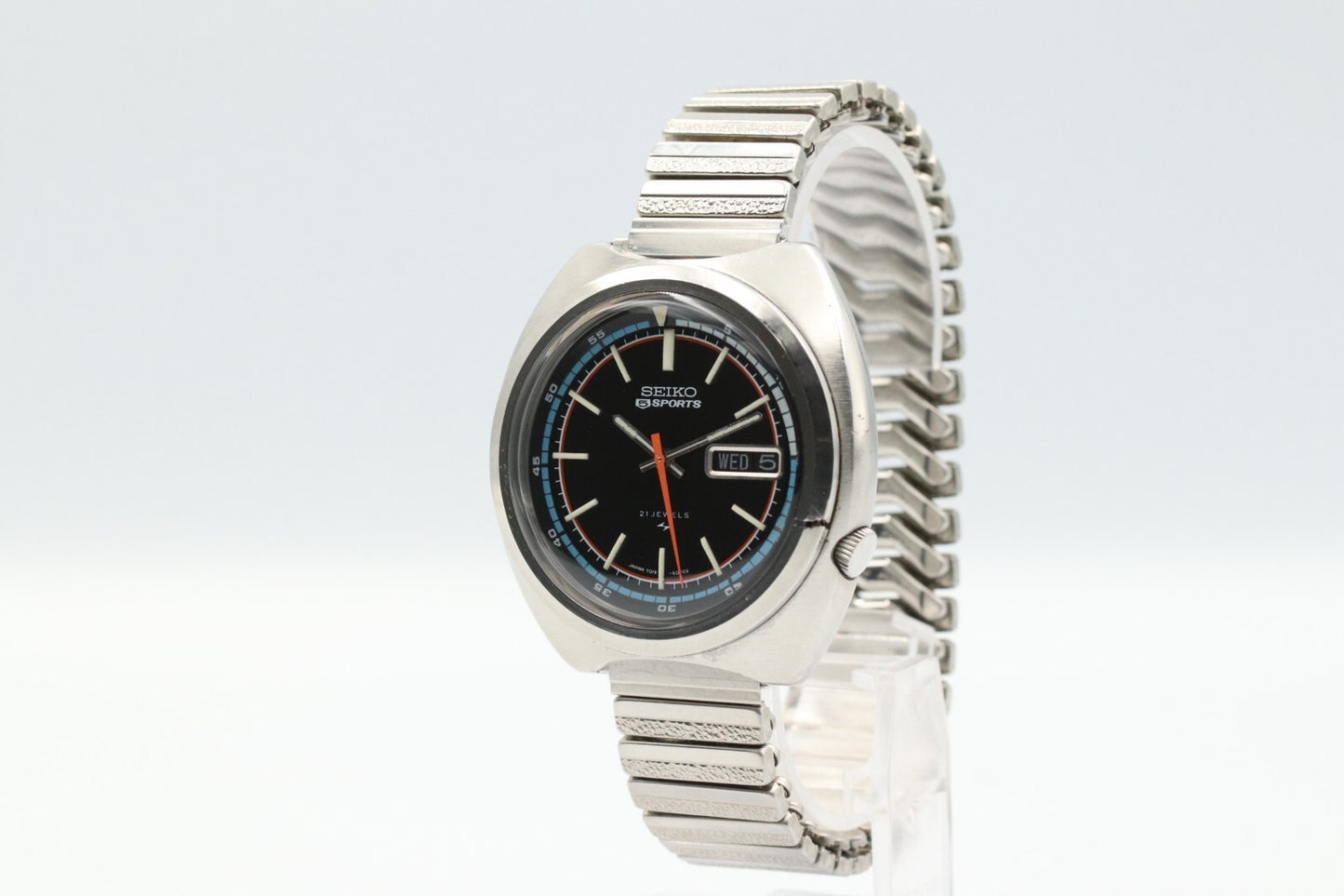 *Exc+4* Vintage SEIKO 5 SPORTS 7019-6040 Automatic Black Dial Mens Watch JAPAN