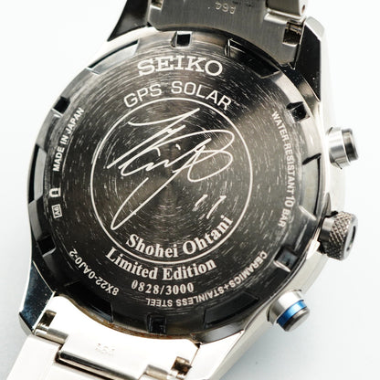 Box & Papar Vintage SEIKO ASTRON 8X22-0AJ0ｰ2 Solar Black Dial 45mm Mens Watch