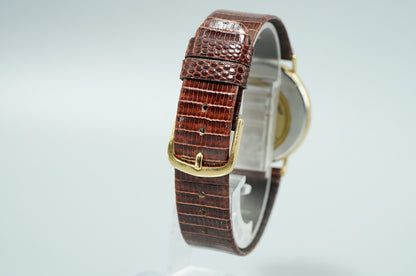 NEAR MINT Vintage 1986 OMEGA De Ville Cal.1378 Quartz Gold Dial 32mm Women Watch
